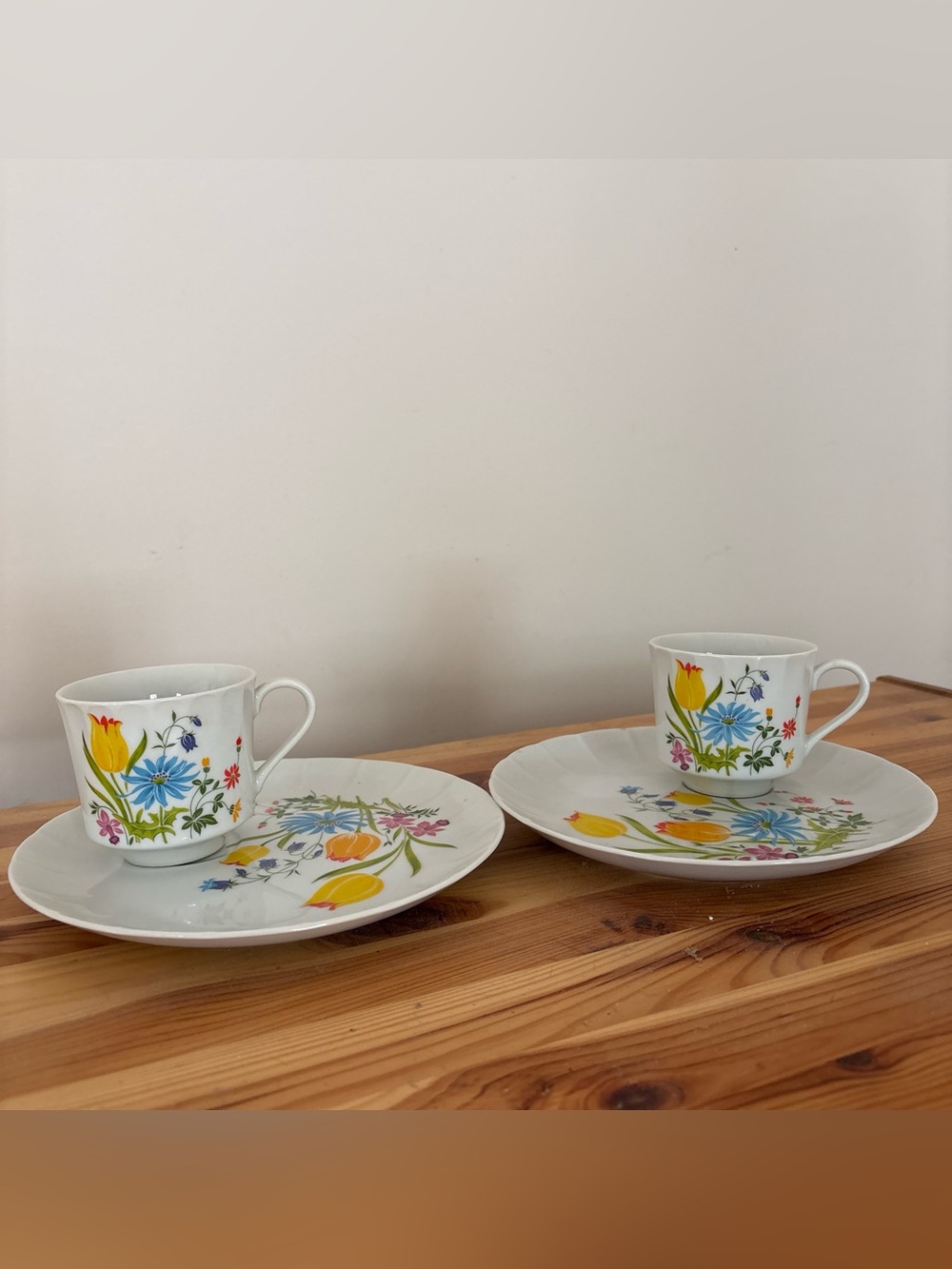 Hearthside Petite Florals Japan Porcelain Tea Cup and Saucer Set of 2